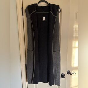 Raffi Women’s M/L Wool Cashmere Hooded Gray Cardigan Pockets Cozy Luxury